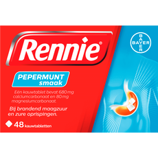 Rennie Pepermunt Kauwtabletten Bij Brandend Maagzuur 48 stuks