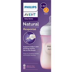 Philips Avent Natural Response Babyfles 3M+ Roze SCY903/11 260 ML