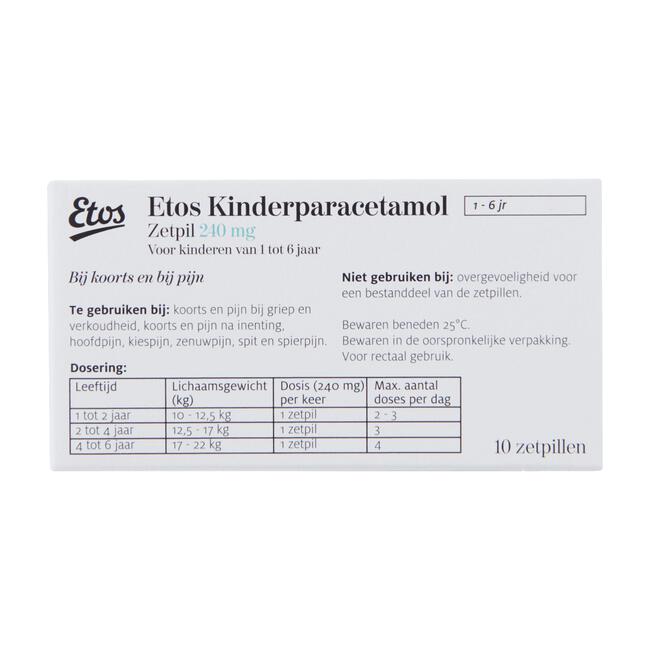 Etos Kinderparacetamol 240 mg Zetpil