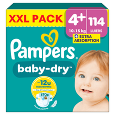 Pampers Baby Dry XXL Pack Luiers Maat 4+ 10-15 KG 114 Stuks