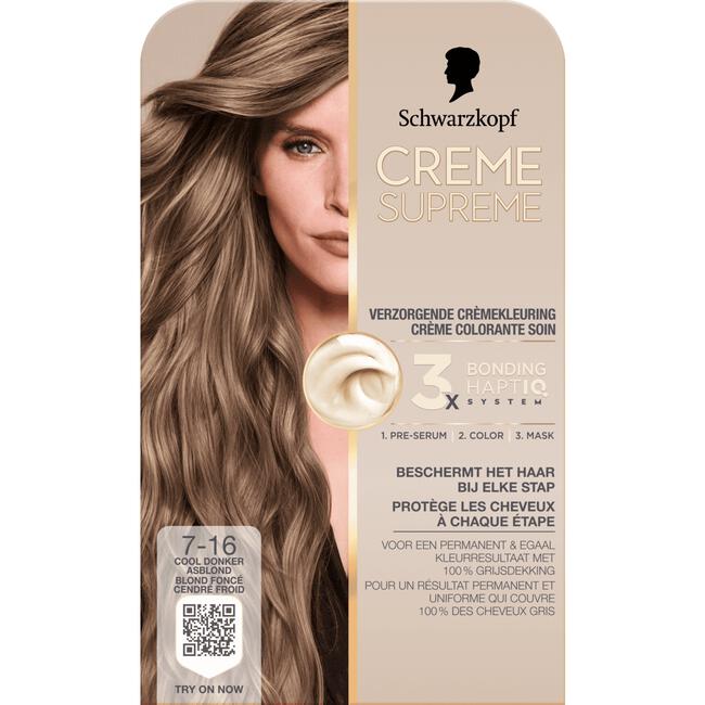 Schwarzkopf Creme Supreme Haarkleuring 7-16 Cool As Donkerblond