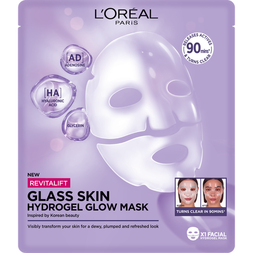 L'Oréal Paris Revitalift Filler Glass Skin Hydrogel Glow Mask 1 Stuk