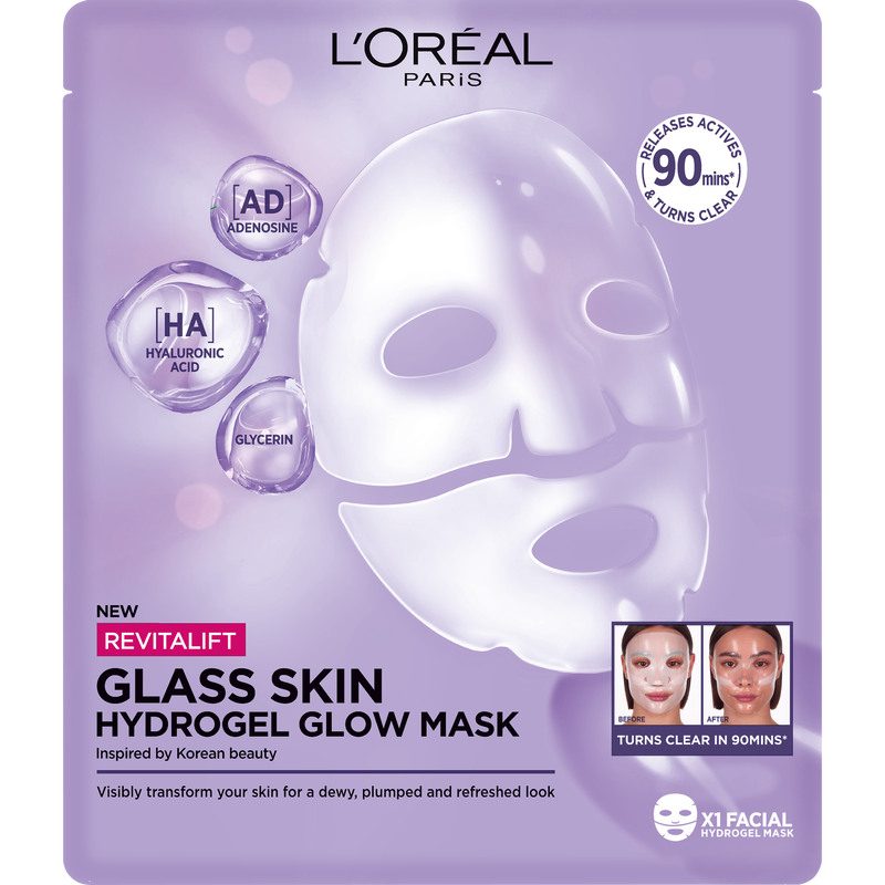 L'Oréal Paris Revitalift Filler Glass Skin Hydrogel Glow Mask 1 Stuk