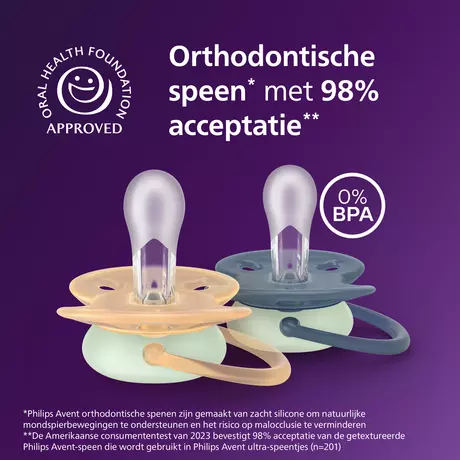Philips Avent Fopspeen Ultra Soft Nighttime 6-18M SCF094/03 2 stuks