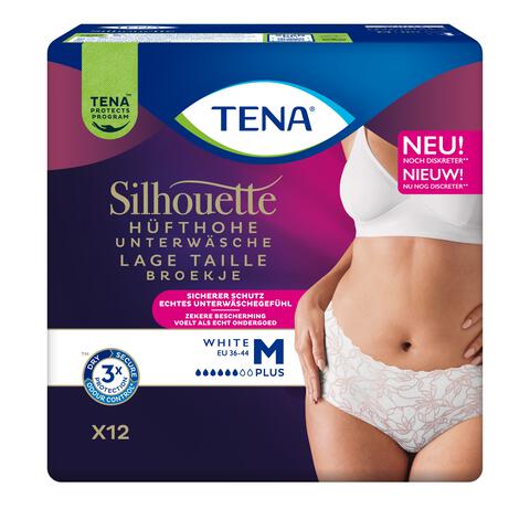 TENA Silhouette Plus Low Waist Wegwerpbroekjes Wit M 12 stuks