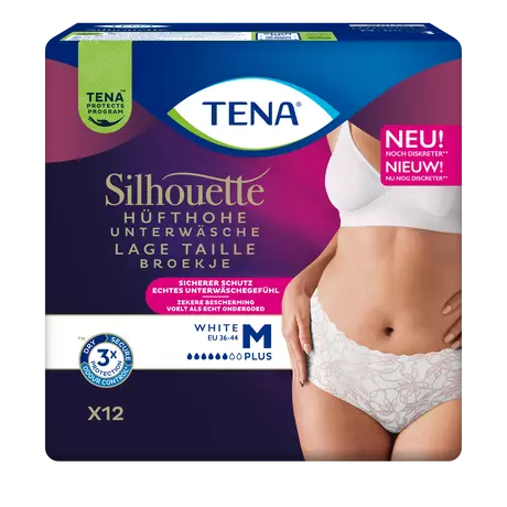 TENA Silhouette Plus Low Waist Wegwerpbroekjes Wit M 12 stuks