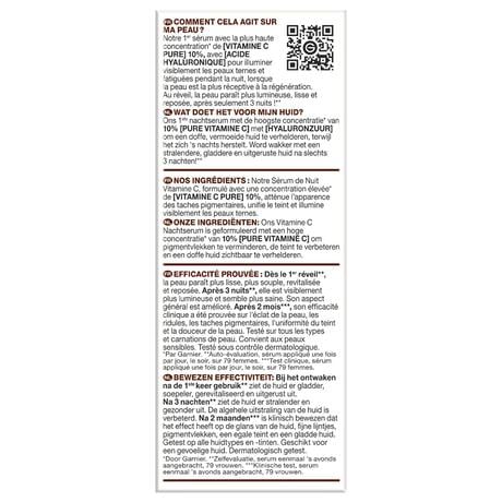 Garnier Skinactive 10% Pure Vit C Anti-Pigment Nachtserum + Hyaluron 30 ML
