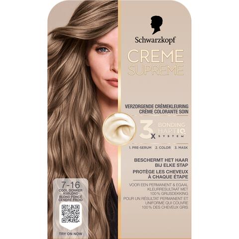 Schwarzkopf Creme Supreme Haarkleuring 7-16 Cool As Donkerblond