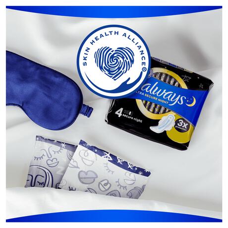 Always Maandverband Ultra Secure Night Wings Quatro Pack