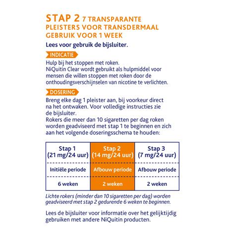 NiQuitin Clear Pleisters 14 mg Stoppen met roken