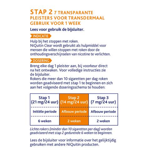 NiQuitin Clear Pleisters 14 mg Stoppen met roken