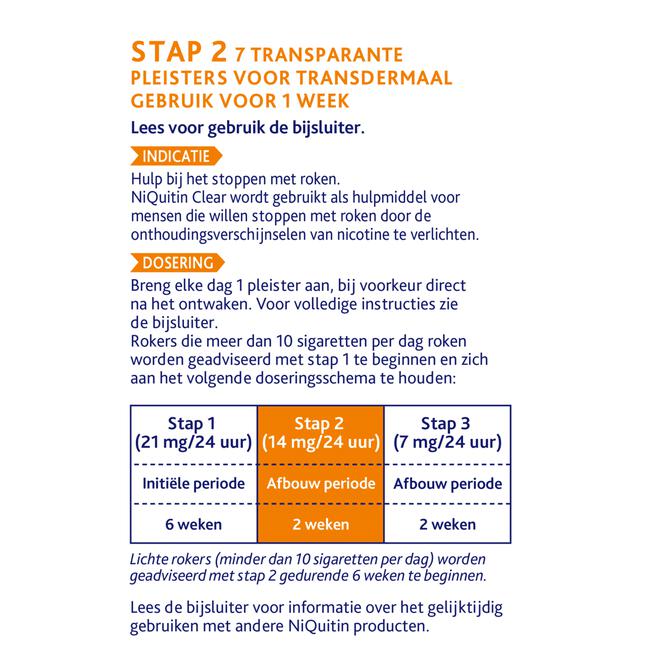 NiQuitin Clear Pleisters 14 mg Stoppen met roken