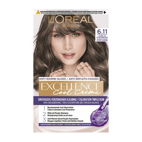 L'Oréal Paris Excellence Cool Creams Permanente Haarverf 6.11 Ultra Ash Donkerblond