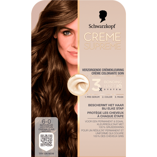 Schwarzkopf Creme Supreme Haarkleuring 6-0 Natuurlijk Lichtbruin