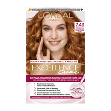 L'Oréal Paris Excellence Crème Verzorgende Crèmekleuring 7.43 Koper Goudblond