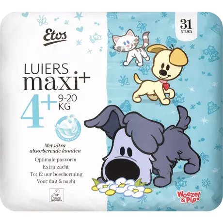 Etos Woezel & Pip Luiers Maat 4+ Maxi+ 31