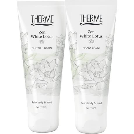 Therme Zen White Lotus Shower Satin & Hand Balm set
