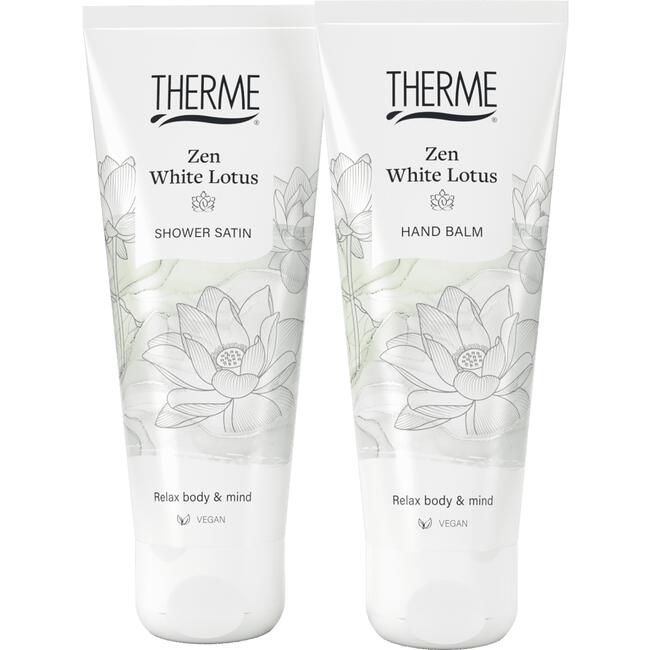 Therme Zen White Lotus Shower Satin & Hand Balm set