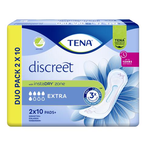 TENA Discreet Extra Verbanden Duopack 2x10 stuks