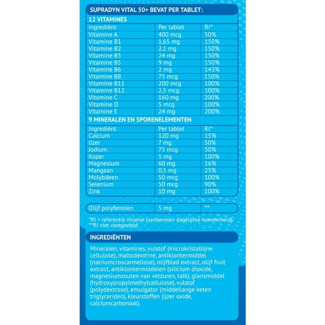 Supradyn Vital 50+ multivitamines voor vijftigplussers  95 tabletten