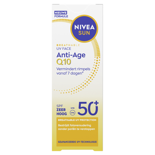 NIVEA SUN Breathable UV Face Anti-Age Q10 Zonnebrand SPF50+ 40 ML