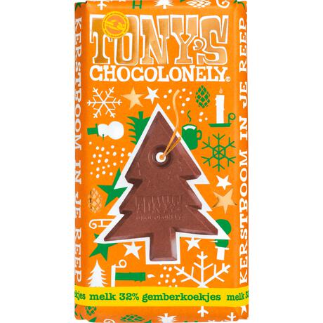 Tony's Chocolonely Kerstreep Melk Gemberkoekje