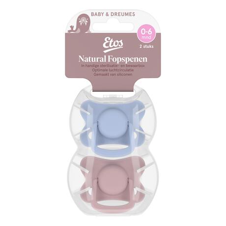 Etos Fopspeen 0-6 Maanden Violet/Roze 2 stuks