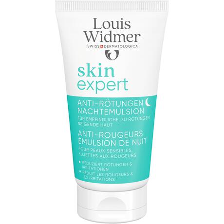 Louis Widmer Skinexpert Anti-Roodheid Nachtemulsie Zonder Parfum 50 ML