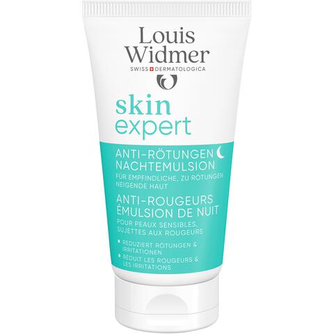 Louis Widmer Skinexpert Anti-Roodheid Nachtemulsie Zonder Parfum 50 ML