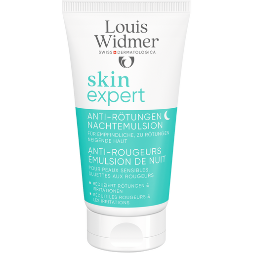 Louis Widmer Skinexpert Anti-Roodheid Nachtemulsie Zonder Parfum 50 ML