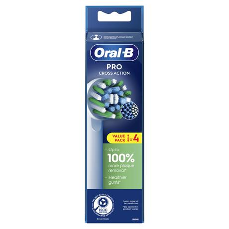 Oral-B Cross Action Opzetborstels Wit - 4 Stuks