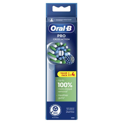 Oral-B Cross Action Opzetborstels Wit - 4 Stuks