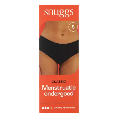 Snuggs Menstruatieondergoed Zware Menstruatie Classic Zwart Maat S