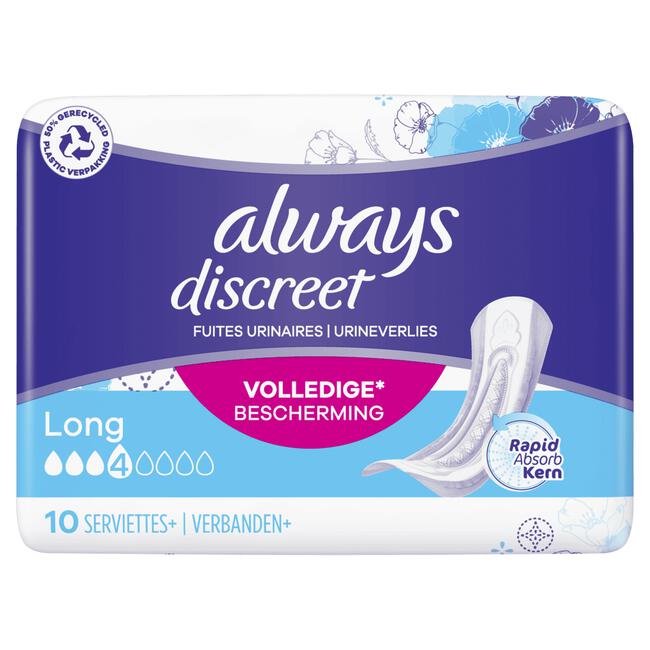 Always Discreet Urineverlies Verband Long 10 Stuks