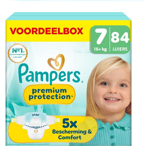 Pampers Premium Protection Voordeelbox Luiers Maat 7 15+ KG 84 stuks