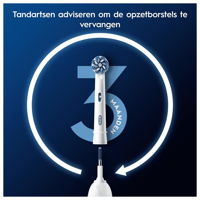 Oral-B Sensitive Clean Opzetborstels Wit - 8 Stuks