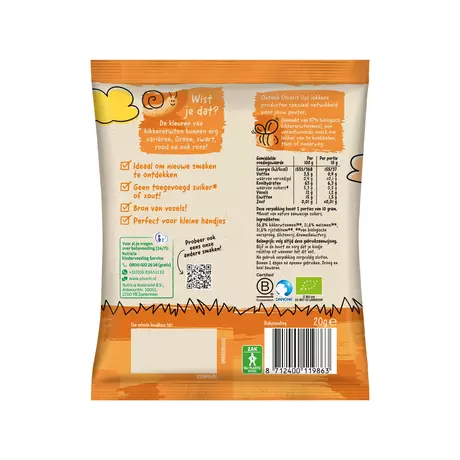 Olvarit Knabbels Kikkererwt 12+ Maanden 20 gram