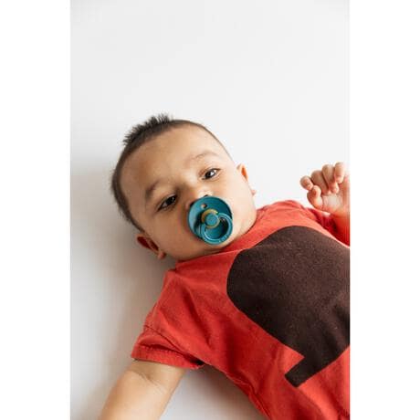 BIBS Colour Fopspeen Rond Latex Maat 2 Petrol/Sage/Baby Blue/Iron 4 stuks