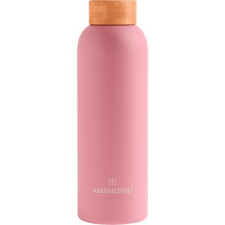 Waterdrop Thermo Steel RVS Drinkfles Pastel Roze 600 ML