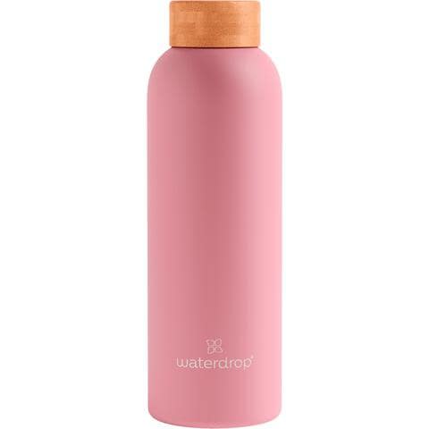 Waterdrop Thermo Steel RVS Drinkfles Pastel Roze 600 ML