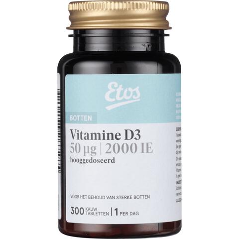 Etos Vitamine D3 50 ug Kauwtabletten Multifruit 300 stuks