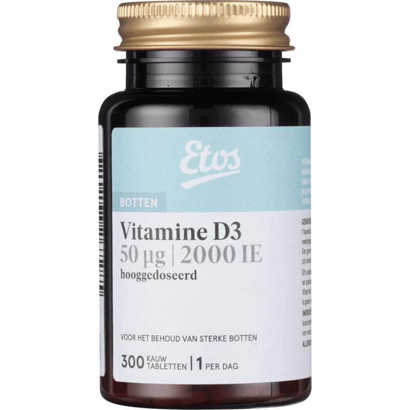 Etos Vitamine D3 50 µg Multi Vitamine Fruit Kauwtabletten 300 stuks