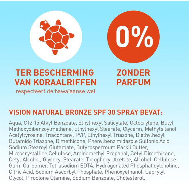 Vision Natural Bronze Zonnebrand Spray SPF30 180ML