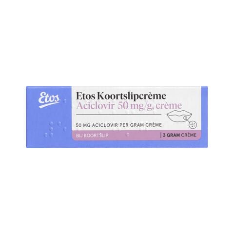 Etos Koortslipcrème Aciclovir 50 mg/g 3 GR