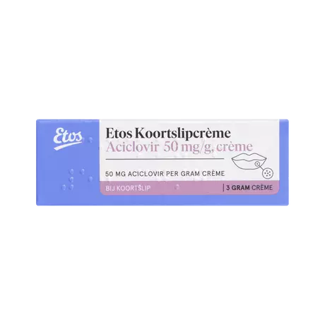Etos Koortslipcr�me Aciclovir 50 mg/g 3 gram