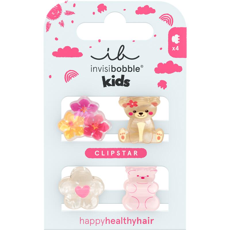 Invisibobble Clipstar Kids Bearly Bloomed 4 stuks