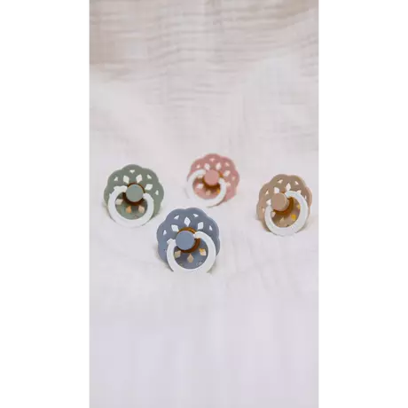 BIBS Boheme Fopspeen Rond Latex Maat 2 Woodchuck/Blush 2 stuks