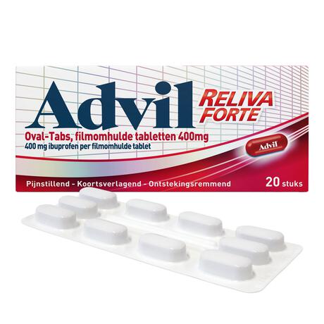 Advil Reliva Forte Oval-Tabs 400 MG Ibuprofen voor Pijn en Koorts 20 stuks