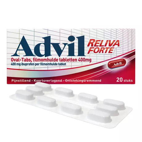 Advil Reliva Forte Oval-Tabs 400 MG Ibuprofen voor Pijn en Koorts 20 stuks
