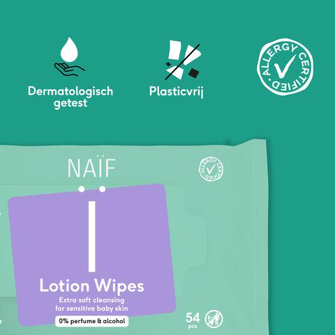 Naïf Plasticvrije Lotion Billendoekjes 8x54 stuks